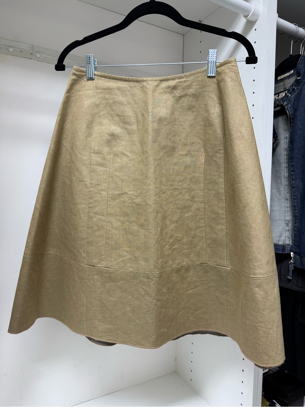 A-Line Tan Women's Skirt. Made in Italy